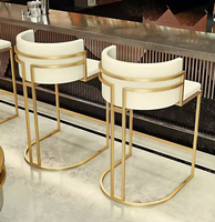 JP chaise de bar à comptoir haut en acier inoxydable tissu cuisine chaise de bar tabouret de bar pour la maison hôtel mariage salle à manger