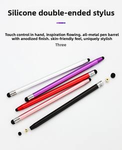 ปากกาสไตลัสแบบ <span class=keywords><strong>2</strong></span> in 1 สำหรับหน้าจอสัมผัส  ปลายยางและผ้า  แบบสั่งทำได้  ขายส่ง  สำหรับโทรศัพท์มือถือ - Product Image 2
