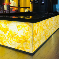 Dalle en surface solide acrylique translucide avec rétroéclairage LED pour mur et plan de travail, pour hôtel, maison, usage commercial