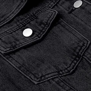 Men's Vintage Denim Jacket Regular Fit Solid Color Button Closure Casual Sweet Autumn Windproof Woven Cotton Fabric Customized - Product Image 4