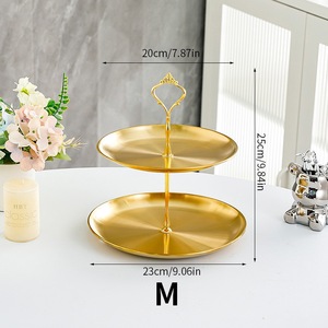 ถาดผลไม้สแตนเลสสีทอง 2 ชั้น สำหรับเสิร์ฟ<span class=keywords><strong>คั</strong></span><span class=keywords><strong>พ</strong></span><span class=keywords><strong>เค้ก</strong></span>และตกแต่งงานปาร์ตี้ - Product Image 3