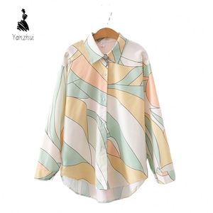 Kemeja Wanita Lengan Panjang Model Longgar Ukuran Besar, Bahan Polyester 120gr,  Cetak 3D,  Penjualan Terlaris,  Kemeja Fashion Wanita - Product Image 1