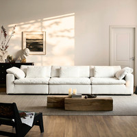 Wabi-Sabi Cloud Sofa Holz Einzelsitz Daunengefüllt Creme Luxus Hotel Villa Projekt Unverpacktes Designer-Set Hergestellt in Japan Ohne Verpackung