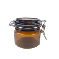 Rangement ambre de cuisine de qualité alimentaire en plastique Pet Unique pour biscuits vide scellé pour confiture de miel avec Clip en métal et couvercle