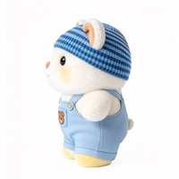Ours en peluche blanc personnalisé avec chapeau tricoté et salopette, fait main, doux, poupée en peluche, jouet animal OEM ODM