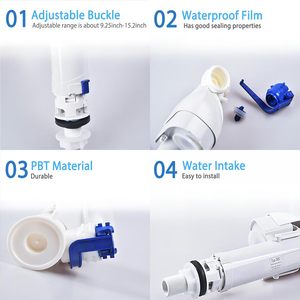 Kits de remplacement de vanne de remplissage de toilettes réglables en ABS, pièces de réparation pour salle de bain avec tuyau de remplissage, compatibles avec Geberit Duravi - Product Image 4