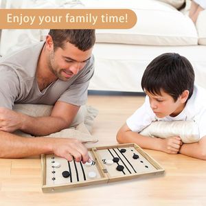 New Arrival Modern 4-in-1 Foldable Fast Sling Puck Game <b>Set</b> <b>Chess</b> Tic Tac Toe Checkers Silk Screen Printed Kids Adults Portable - Product Image 5