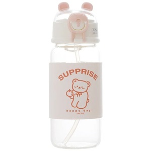 Bear-shaped Leather Cup Water <b>Bottle</b> With Cover Travel Portable Cute Design For Girls Summer Use - Product Image 5