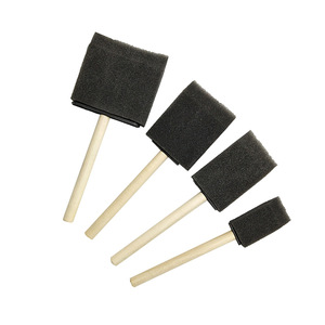 Ensembles de pinceaux plats en mousse flexible pour enfants de 2 à 14 ans avec poignées en bois pour une application facile de la peinture à l'<span class=keywords><strong>aquarelle</strong></span> - Product Image 4