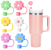 10mm réutilisable gobelet paille Topper poussière Toppers couvre breloques paille Topper Silicone paille couverture