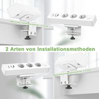 Pince standard de l'UE 65W sur le bureau 3 prises multiprise protecteur de surtension avec interrupteur de surcharge pince de bureau multiprise