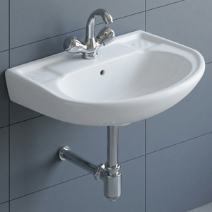 Luxury Modern Square Ceramic Rectangular Bathroom Sink Simple Stylish Floor-standing Pedestal Basin with Drainer for Hospitals - Product Image 1