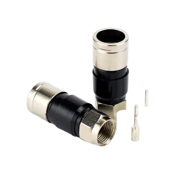 Coaxial Cable Coax Waterproof Rg59 Rg6 F Male Connector F Plug compression Rg6 F Male Connector