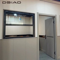 Ventana Corredera Vertical de Aluminio con Marco Negro, Resistente al Viento, Moderna, Minimalista, Doble Hoja, para Cocina