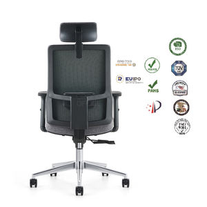 Mobilier de direction moderne robuste chaise de bureau ergonomique rembourrée en maille avec appui-tête pour le bureau à domicile - Product Image 3