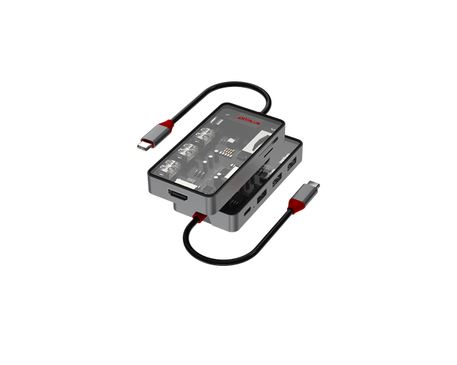 New Arrival ! 7 in 1 4K 30HZ USB Hub 7 Port Type C Hub with 4K HD-MI Type-C Multi-port C Hub PD 100W