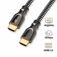 Câble en gros haute vitesse 18 Gbit/s HDR pour Ultra HD 4K, gaine en aluminium et PVC, pour projecteur et lecteur DVD