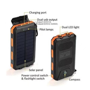Batería Externa de Gran Capacidad 20000mAh, Resistente al Agua, con Carga Solar, Brújula, Carga Inalámbrica Rápida y Pantalla LED - Product Image 5