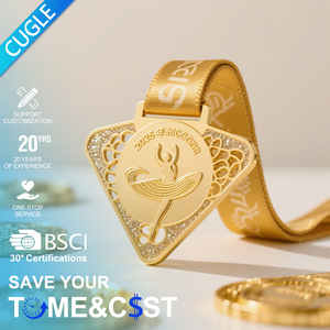 Médaille Corde Graduation Or Brillant Marathon San Benito Designs de Fabrication Grossistes Sport Médaille de Danse Personnalisée - Product Image 1