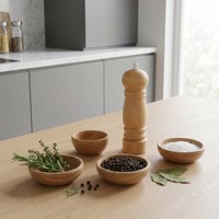 Moulin à poivre professionnel en bois de 6 pouces, moulin à sel et à poivre manuel en bois avec noyau en céramique réglable pour la maison et les restaurants