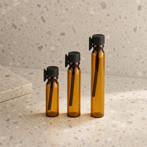 Frasco de Vidrio Ámbar Vacío con Gotero para Aceites Esenciales, Aromaterapia, Perfume, Muestras, Logotipo Personalizado, Proveedor Mayorista - Product Image 1