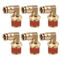 Raccord en Laiton à 90 Degrés DOT - Connexion Rapide à Enfoncer, 3/8\" OD X 1/2\" NPT, pour Lignes de Frein à Air et de Suspension Pneumatique