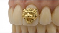 Gemas Dentales de Oro de 18K ZZSU, Joyería de Alta Calidad - Gema Dental con Forma de Serpiente Tigre, Murciélago, Amor, Ojo Turco para Decoración