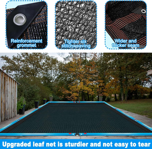 Couverture en <span class=keywords><strong>filet</strong></span> à mailles fines de haute qualité pour <span class=keywords><strong>piscine</strong></span>, durable, facile à installer, résistante aux UV, protection contre les feuilles de jardin - Product Image 4