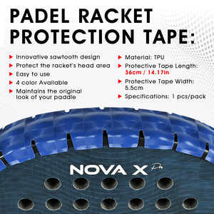 Nastro Protettivo per Telaio Racchetta da Padel <span class=keywords><strong>AMA</strong></span>, Facile da Installare, Logo Personalizzabile, Design Visivo a Occhio di Gatto a Forma di Dente di Sega, Durevole - Product Image 4