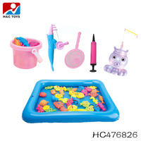 Enfants ensemble de pêche en plastique gonflable étang à poissons jeux de pêche jouets