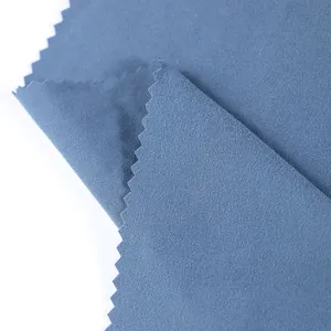 Kualitas tinggi 4 cara peregangan poliester daur ulang spandeks antipil menyerap kain lapisan ganda untuk pakaian olahraga baju renang