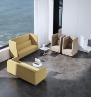 Ensemble de canapés de bureau sectionnels modernes en tissu écologique pour le bureau à domicile et le salon