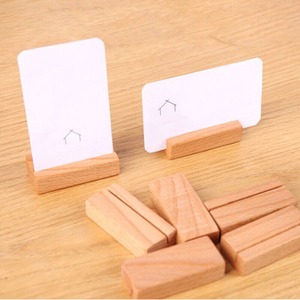 Support photo en bois de caoutchouc naturel, porte-cartes de menu en bois - Product Image 6