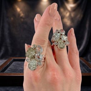 Anillo de Plata de Ley 925 con Topacio Azul Druzy, Moderno y Elegante, para Bodas, Compromisos, Fiestas y Aniversarios - Product Image 3