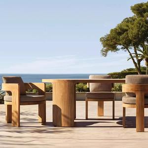 Ensemble de jardin en teck pour extérieur, structure en alliage d'aluminium, résistant aux intempéries, canapé en forme de L pour villa, terrasse, véranda - Product Image 1