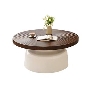 Small Modern <strong>Coffee</strong> <strong>Table</strong> for Apartment Living Room with Iron Frame <strong>and</strong> Solid <strong>Wood</strong> Top-Creative Side/Tea <strong>Table</strong> Combination - Product Image 5