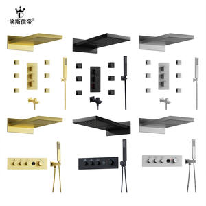 Dipsinidi Minimalist Concealed <b>Shower</b> Set Stainless Steel Square Head Thermostatic Valve Bathroom Use - Product Image 1