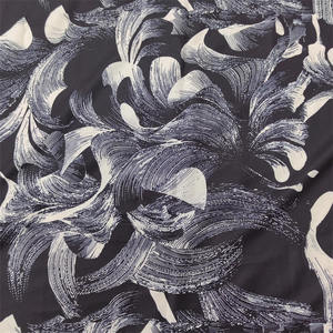 Tissu abaya motif personnalisé feuilles tissu mousseline de crêpe imprimé designer pour abaya,Hijab, foulard - Product Image 4