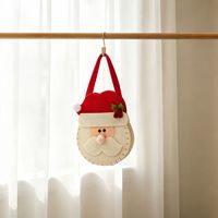 3D Weihnachts-Cartoon Filz-Tragetaschen, Santa Schneemann Rentier mit Weihnachtsmütze-Dekor, Wiederverwendbare Weihnachtsparty Süßigkeiten-Geschenktüten für Kinder