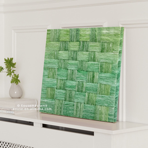 Moderne dégradé vert abstrait géométrique <span class=keywords><strong>macramé</strong></span> artisanat coton tricot peinture tissage décor à la maison tenture murale EH2503008 - Product Image 2