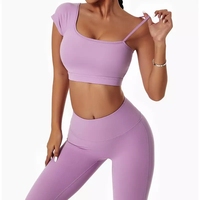 Roupas veste à manches longues pour femmes, vêtements d'entraînement de Sport de Fitness, ensemble de Yoga 4 pièces, ensembles de Fitness sans couture