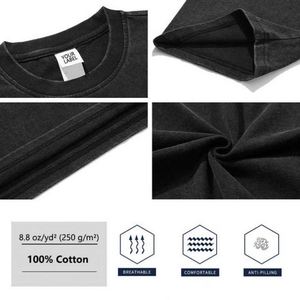 Design <b>Acid</b> Wash Distressed T-Shirt 250gsm Heavyweight 100% Cotton Custom Logo Printed <b>Drop</b> Shoulder Vintage T Shirts - Product Image 6