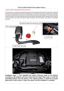 Mejora la velocidad de conducción Sistema de admisión de fibra de carbono seco real para Mercedes Benz W253 Glc200/glc260/glc300 16-19 Tubo de admisión del motor - Product Image 6