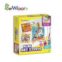 Kit de peinture et de dessin miniature pour enfants SeWooh, licorne, bricolage, studio d'art, toile imprimée, tableau de peinture pour jouet éducatif