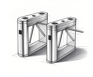 Arc máy bay thẻ & Vân tay Hệ thống kiểm soát truy cập thông minh ba-con lăn turnstile cổng kênh máy - Product Image 1