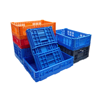 Boîte de panier pliable empilable pour fruits et légumes Panier pliable pour fruits Caisses à légumes Boîte de rangement pliante en maille plastique