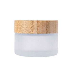 Hot Sale Cosmetic Skin Care Eye Cream Face Cream Lotion Face Mask Glass Jars <b>Bamboo</b> Lids 5ml-100ml Frosted Clear Silk <b>Screen</b> - Product Image 1