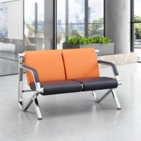 Chaise d'attente en forme de L, moderne, élégante, ergonomique, facile à nettoyer, confortable, durable, revêtement en cuir, pour salon de beauté, centre de spa