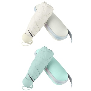 Small <b>Mini</b> Manual Umbrella Case Light Folding Compact Travel Umbrella Lightweight Portable Parasol for <b>Backpack</b> Purse - Product Image 2