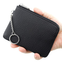 Porte-monnaie mini en cuir PU HONYAU, pochette porte-clés, porte-cartes, fermeture éclair, résistant à l'eau, haute qualité, vente en gros usine